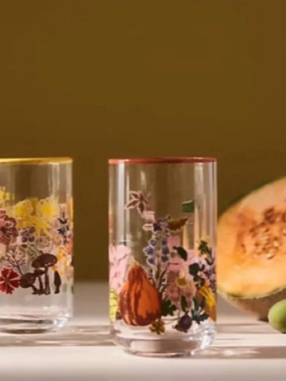 Anthropologie Nathalie Lete Juice Glass- Squirrel/Orange